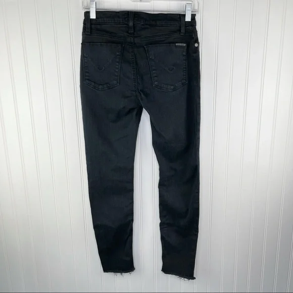 Hudson Jeans Natalie Midrise Ankle Raw Hem Black Jeans 27 - Picture 5 of 10